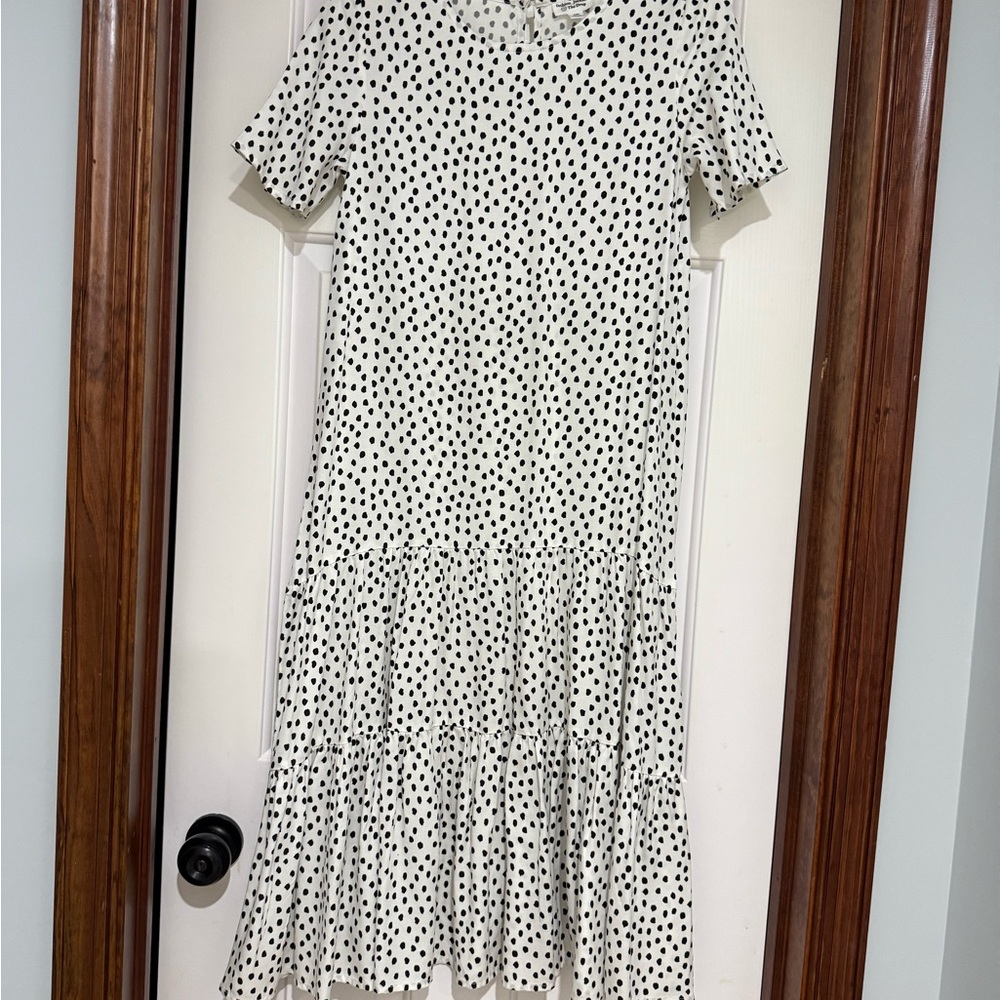 The Drop by Fashion Jackson Polka Dot Short Sleeve Midi Dress Size XXS